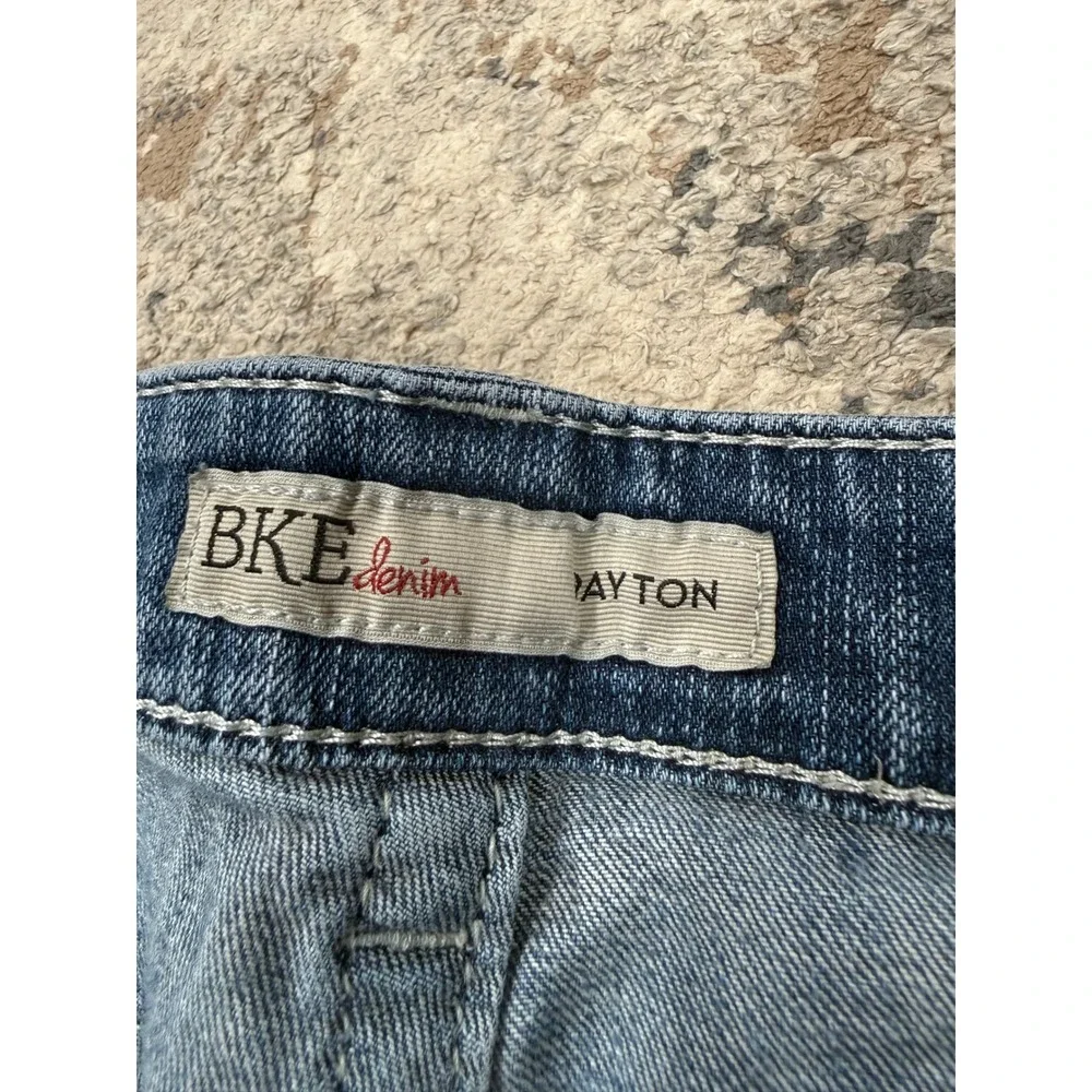 BKE Payton Bootcut Jeans Mens 34R Blue Mid Wash Flap Pocket Denim